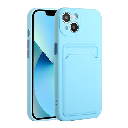 Card Slot Design Shockproof TPU Protective Case For iPhone 13 mini(Sky Blue)-garmade.com