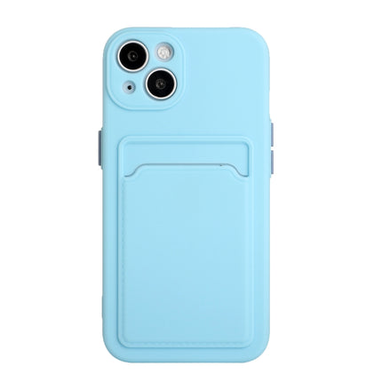Card Slot Design Shockproof TPU Protective Case For iPhone 13 mini(Sky Blue)-garmade.com