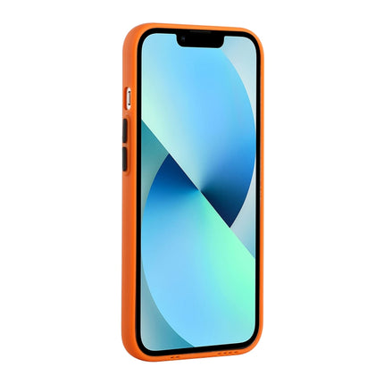 Card Slot Design Shockproof TPU Protective Case For iPhone 13 mini(Orange)-garmade.com