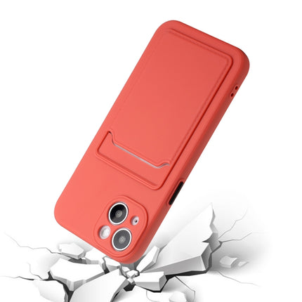 Card Slot Design Shockproof TPU Protective Case For iPhone 13 mini(Plum Red)-garmade.com