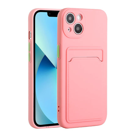 Card Slot Design Shockproof TPU Protective Case For iPhone 13 mini(Pink)-garmade.com