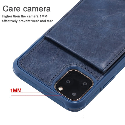 For iPhone 11 Pro Max Vertical Flip Wallet Shockproof Back Cover Protective Case with Holder & Card Slots & Lanyard & Photos Frames(Coffee)-garmade.com