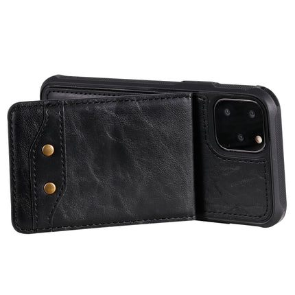 For iPhone 11 Pro Vertical Flip Wallet Shockproof Back Cover Protective Case with Holder & Card Slots & Lanyard & Photos Frames(Black)-garmade.com