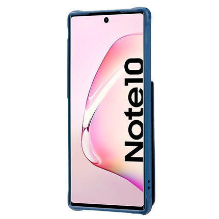 For Galaxy Note 10 Vertical Flip Wallet Shockproof Back Cover Protective Case with Holder & Card Slots & Lanyard & Photos Frames(Blue)-garmade.com