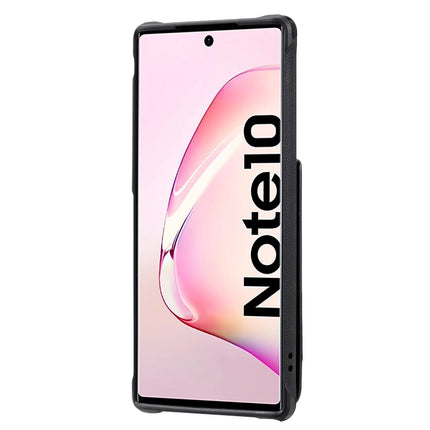 For Galaxy Note 10 Vertical Flip Wallet Shockproof Back Cover Protective Case with Holder & Card Slots & Lanyard & Photos Frames(Black)-garmade.com