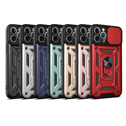 Sliding Camera Cover Design Precise Hole TPU+PC Protective Case For iPhone 13 Pro(Silver)-garmade.com