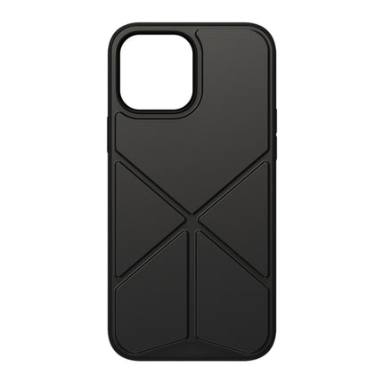 ROCK Element Plus TPU + PC Shockproof Protective Case with Folding Holder For iPhone 13 Pro(Black)-garmade.com