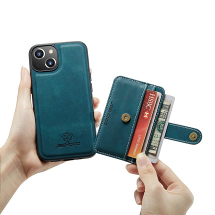 JEEHOOD Anti-theft Brush Magnetic PU + TPU Protective Case with Card Slot For iPhone 13 mini(Blue)-garmade.com