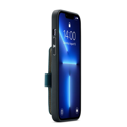 JEEHOOD Anti-theft Brush Magnetic PU + TPU Protective Case with Card Slot For iPhone 13 Pro(Blue)-garmade.com