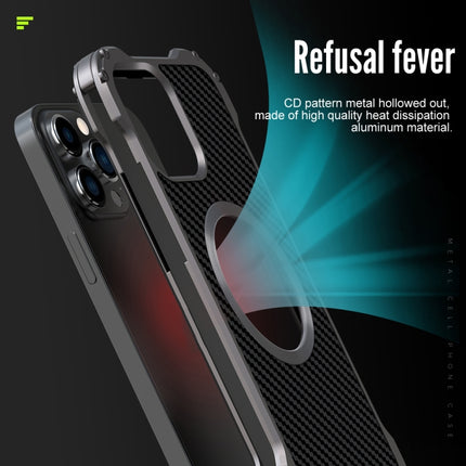 R-JUST RJ51 Hollow Shockproof Metal Protective Case For iPhone 13 Pro(Dark Grey)-garmade.com