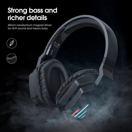 ONIKUMA B60 Bluetooth 5.0 Adjustable Strong Bass Gaming Wireless Bluetooth Headset with Microphone(Black)-garmade.com