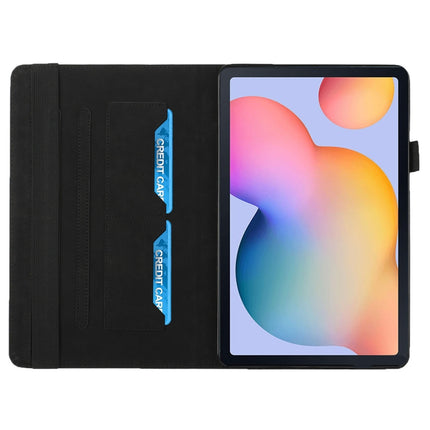For Samsung Galaxy Tab S6 Lite SM-P610/T615 Rhombus Skin Feel Horizontal Flip Tablet Leather Case with Card Slots & Holder(Black)-garmade.com