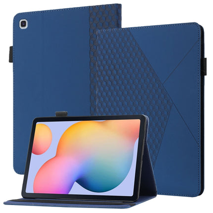 For Samsung Galaxy Tab S6 Lite SM-P610/T615 Rhombus Skin Feel Horizontal Flip Tablet Leather Case with Card Slots & Holder(Royal Blue)-garmade.com