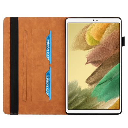 For Samsung Galaxy Tab A7 Lite 8.7 T220/T225 Rhombus Skin Feel Horizontal Flip Tablet Leather Case with Card Slots & Holder(Brown)-garmade.com