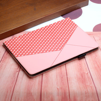 For Samsung Galaxy Tab A7 Lite 8.7 T220/T225 Rhombus Skin Feel Horizontal Flip Tablet Leather Case with Card Slots & Holder(Rose Gold)-garmade.com