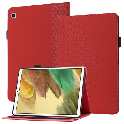 For Samsung Galaxy Tab A7 Lite 8.7 T220/T225 Rhombus Skin Feel Horizontal Flip Tablet Leather Case with Card Slots & Holder(Red)-garmade.com