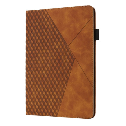 For Samsung Tab A 8.0 2019 T290/T295/T297 Rhombus Skin Feel Horizontal Flip Tablet Leather Case with Card Slots & Holder(Brown)-garmade.com