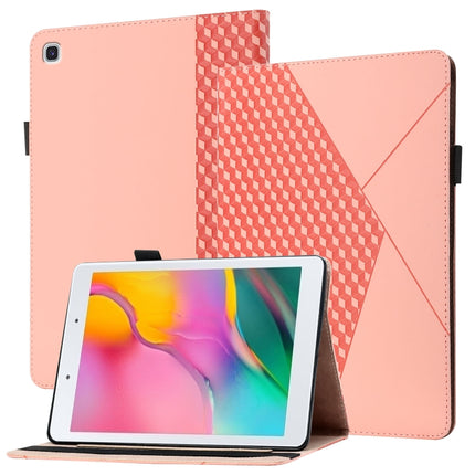 For Samsung Tab A 8.0 2019 T290/T295/T297 Rhombus Skin Feel Horizontal Flip Tablet Leather Case with Card Slots & Holder(Rose Gold)-garmade.com
