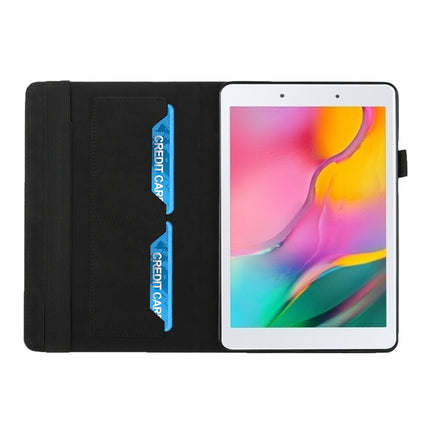 For Samsung Tab A 8.0 2019 T290/T295/T297 Rhombus Skin Feel Horizontal Flip Tablet Leather Case with Card Slots & Holder(Black)-garmade.com