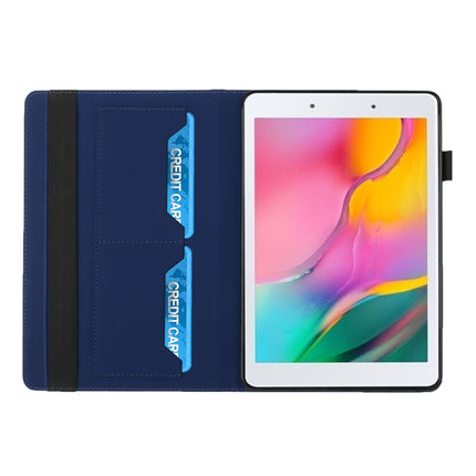 For Samsung Tab A 8.0 2019 T290/T295/T297 Rhombus Skin Feel Horizontal Flip Tablet Leather Case with Card Slots & Holder(Royal Blue)-garmade.com