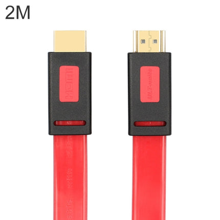 ULT-unite 4K Ultra HD Gold-plated HDMI to HDMI Flat Cable, Cable Length:2m(Transparent Red)-garmade.com