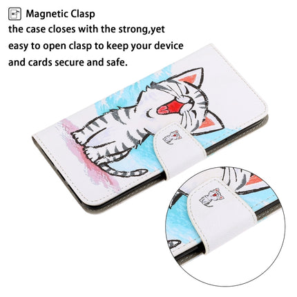 For Galaxy Note 10 3D Colored Drawing Horizontal Flip PU Leather Case with Holder & Card Slots & Wallet(Red Mouth Cat)-garmade.com