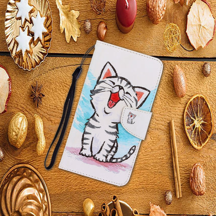 For Galaxy Note 10 3D Colored Drawing Horizontal Flip PU Leather Case with Holder & Card Slots & Wallet(Red Mouth Cat)-garmade.com