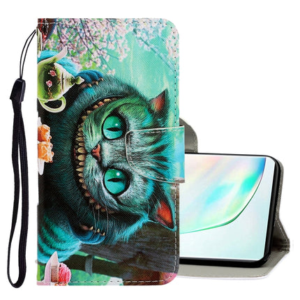 For Galaxy Note 10 3D Colored Drawing Horizontal Flip PU Leather Case with Holder & Card Slots & Wallet(Green Eyes)-garmade.com