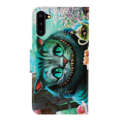 For Galaxy Note 10 3D Colored Drawing Horizontal Flip PU Leather Case with Holder & Card Slots & Wallet(Green Eyes)-garmade.com