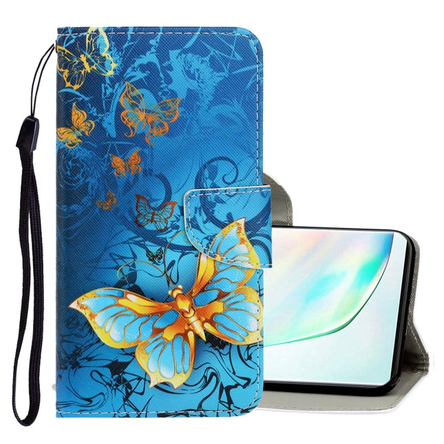 For Galaxy Note 10 3D Colored Drawing Horizontal Flip PU Leather Case with Holder & Card Slots & Wallet(Jade Butterfly)-garmade.com