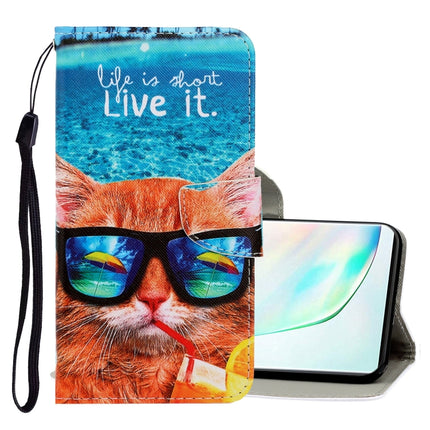 For Galaxy Note 10 3D Colored Drawing Horizontal Flip PU Leather Case with Holder & Card Slots & Wallet(Underwater Cat)-garmade.com