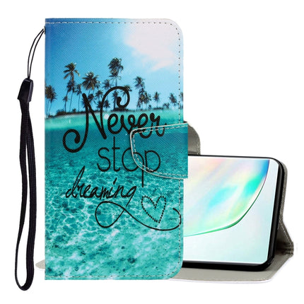 For Galaxy Note 10 3D Colored Drawing Horizontal Flip PU Leather Case with Holder & Card Slots & Wallet(Blue Coconut Grove)-garmade.com