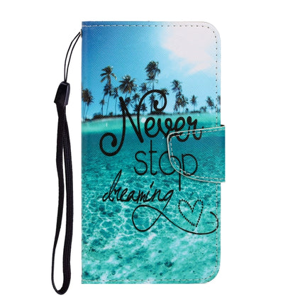 For Galaxy Note 10 3D Colored Drawing Horizontal Flip PU Leather Case with Holder & Card Slots & Wallet(Blue Coconut Grove)-garmade.com