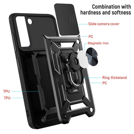For Samaung Galaxy S22 5G Sliding Camera Cover Design TPU+PC Protective Case(Silver)-garmade.com