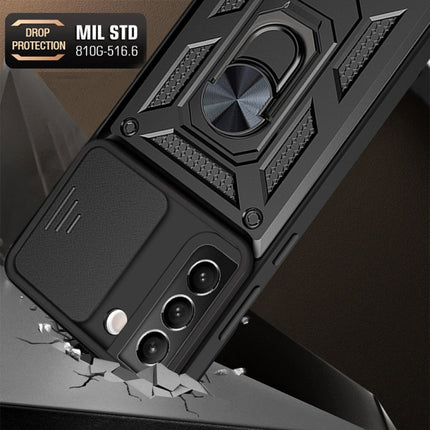 For Samaung Galaxy S22 5G Sliding Camera Cover Design TPU+PC Protective Case(Blue)-garmade.com