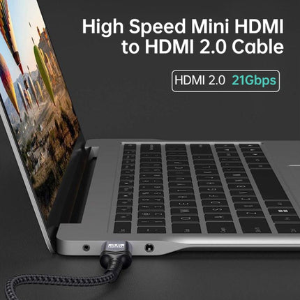HDMI 2.0 Male to HDMI 2.0 Male 4K Ultra-HD Braided Adapter Cable, Cable Length:2m(Grey)-garmade.com