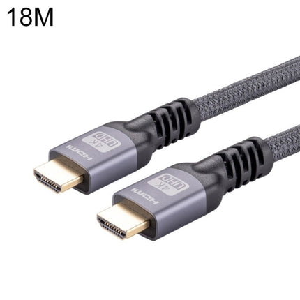 HDMI 2.0 Male to HDMI 2.0 Male 4K Ultra-HD Braided Adapter Cable, Cable Length:18m(Grey)-garmade.com