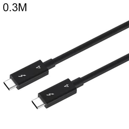 USB-C / Type-C Male to USB-C / Type-C Male Multi-function Transmission Cable for Thunderbolt 4, Cable Length:0.3m(Black)-garmade.com