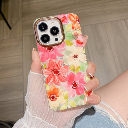 Glitter Powder Electroplating Flower Shockproof Phone Case For iPhone 13 Pro(Flower S4)-garmade.com