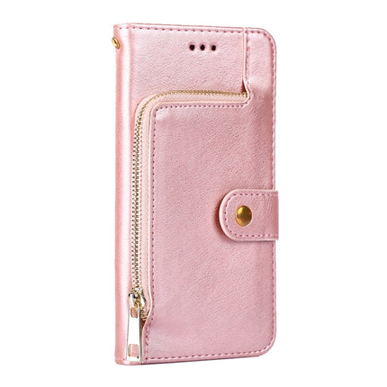 For Samsung Galaxy S22+ 5G Zipper Bag PU + TPU Horizontal Flip Leather Case with Holder & Card Slot & Wallet & Lanyard(Rose Gold)-garmade.com