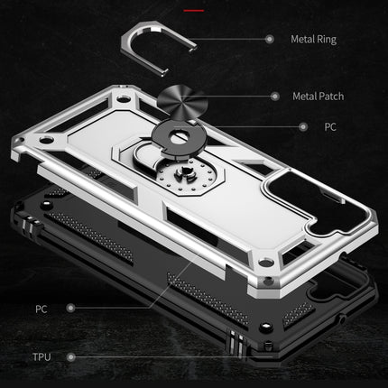 For Samaung Galaxy S22+ 5G Shockproof TPU + PC Protective Case with 360 Degree Rotating Holder(Silver)-garmade.com
