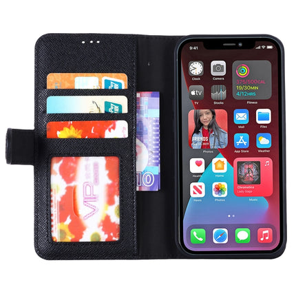 GEBEI Top-grain Leather Horizontal Flip Protective Case with Holder & Card Slots & Wallet & Photo Frame For iPhone 13 Pro(Black)-garmade.com