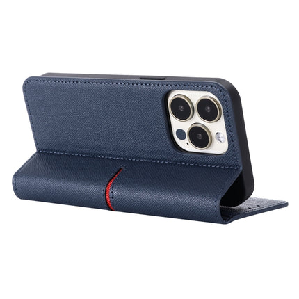 GEBEI Top-grain Leather Horizontal Flip Protective Case with Holder & Card Slots & Wallet & Photo Frame For iPhone 13 Pro(Blue)-garmade.com