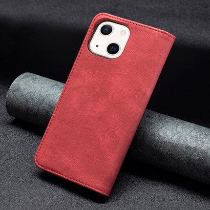 Magnetic RFID Blocking Anti-Theft Leather Case with Holder & Card Slots & Wallet For iPhone 13 mini(Red)-garmade.com