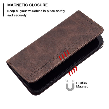 Magnetic RFID Blocking Anti-Theft Leather Case with Holder & Card Slots & Wallet For iPhone 13 mini(Brown)-garmade.com