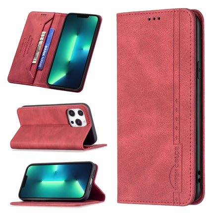 Magnetic RFID Blocking Anti-Theft Leather Case with Holder & Card Slots & Wallet For iPhone 13 Pro(Red)-garmade.com