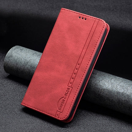 Magnetic RFID Blocking Anti-Theft Leather Case with Holder & Card Slots & Wallet For iPhone 13 Pro(Red)-garmade.com