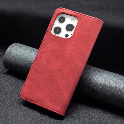 Magnetic RFID Blocking Anti-Theft Leather Case with Holder & Card Slots & Wallet For iPhone 13 Pro(Red)-garmade.com