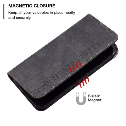 Magnetic RFID Blocking Anti-Theft Leather Case with Holder & Card Slots & Wallet For iPhone 13 Pro(Black)-garmade.com