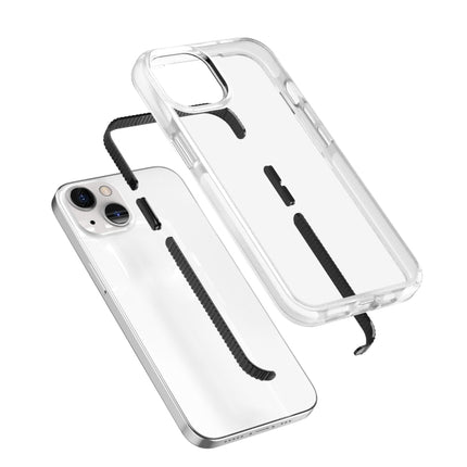Two-color High Translucent Shockproof Protective Case For iPhone 13 mini(Black)-garmade.com